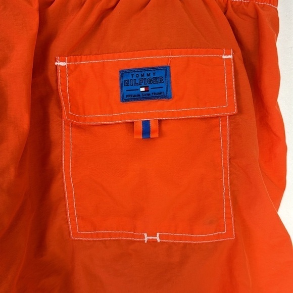 Tommy Hilfiger Cargo Swim Trunks Men's XXL Orange Mesh Lined - Picture 6 of 13